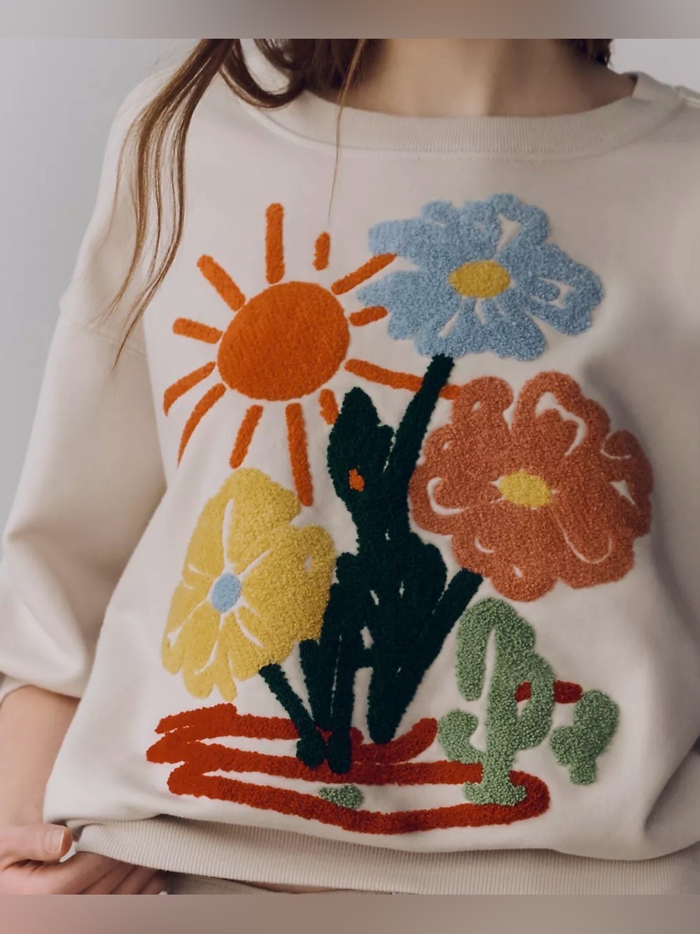 Anthropologie Pilcro Niki Bubble Embroidered Pullover - Picture 3 of 9